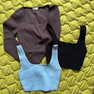 Bundle of Three Aritzia Babaton Crop Tops